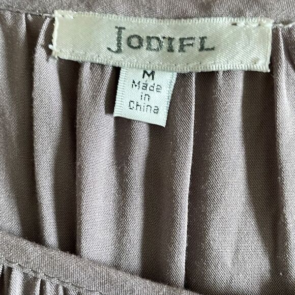 Modigliani Taupe Peasant Dress - M - Picture 7 of 8